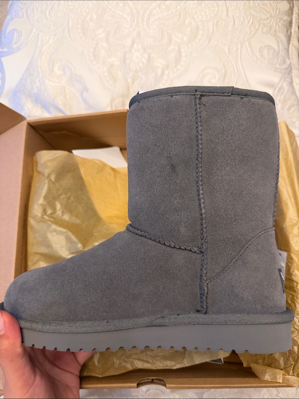 UGG Koolaburra Gray Suede Winter Boots - Picture 2 of 7